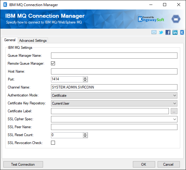 SSIS IBM MQ connection manager